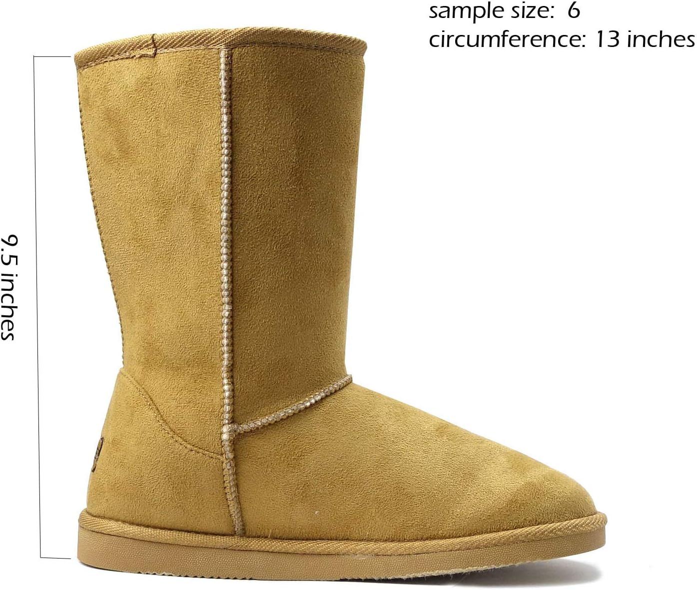 REDVOLUTION Women's Suede Faux Fur Mid-Calf Classic Winter Boots Rubber Sole - Image 3