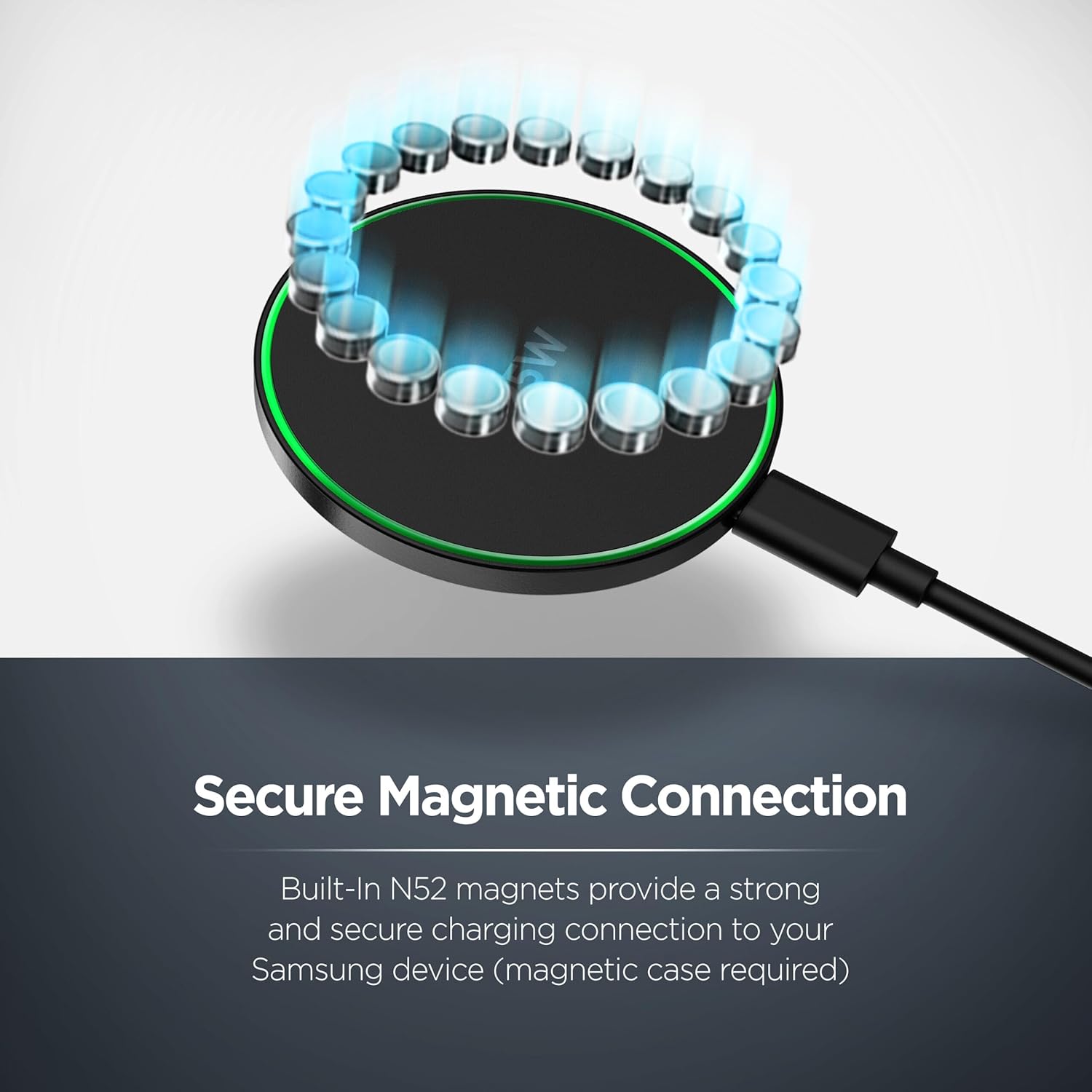 Galvanox Magnetic Wireless Charger for Samsung, 25W Fast Charging Pad with 30W PPS USB-C Wall Adapter, Removable USB-C Cable, LED Charging Indicator, Compatible with Galaxy S Series (10, Feet) thumbnail