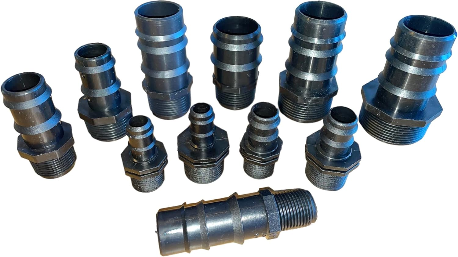 Barbed Hose Tail Fitting Connector's in Polypropylene Plastic, Male BSP