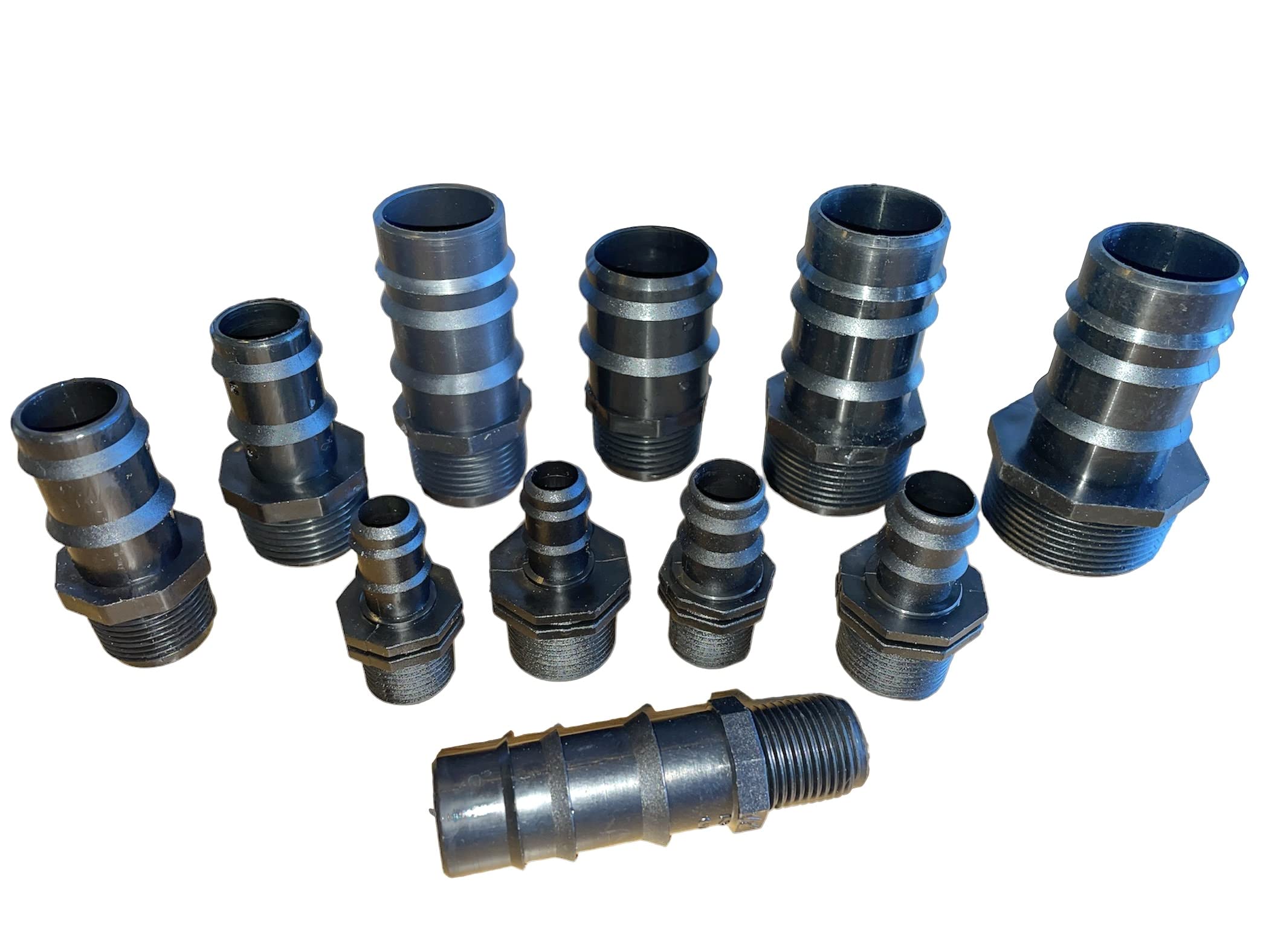 Barbed Hose Tail Fitting Connector's in Polypropylene Plastic, Male BSP Threaded Pipe Fitting's, Choice of Sizes, Pack of 2, Hose Tail Barb x Thread 20mm x 3/4"