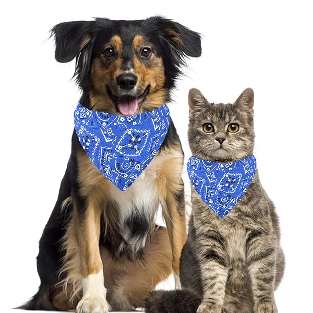 Foto 6 de 8 de Pañuelos para Perros Pañuelo para Mascotas Ajustable para Cachorros Perro pequeño Gato (S, Azul)