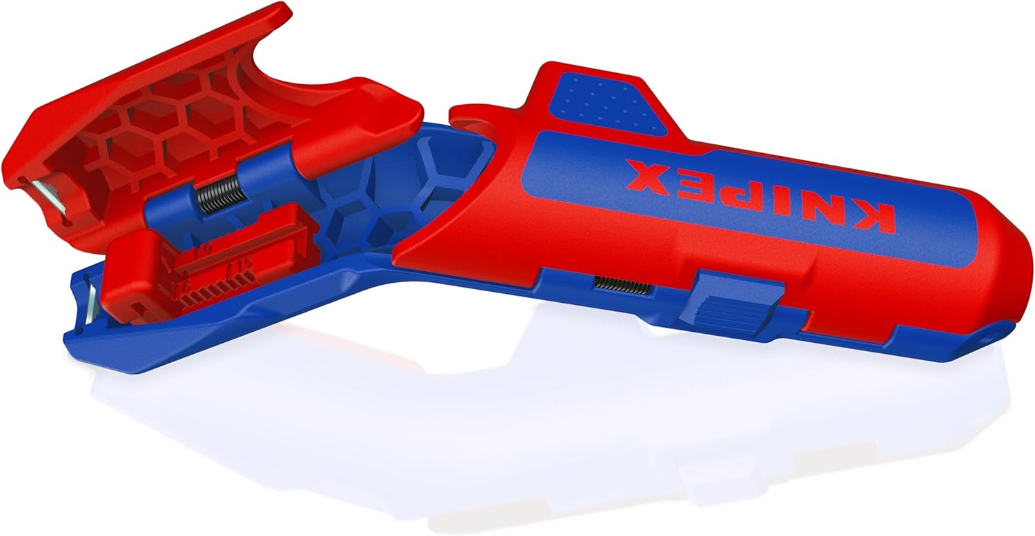 KNIPEX 16 95 03 SB ErgoStrip PV Stripping Tool Stripping Knife Suitable for Round Cables, S