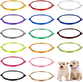 Dimeho Pack of 16 Puppy ID Collars, Puppy Collars, Newborn Pet Collars, Double-Sided, Adjustable, Soft Puppy ID Bands for Identifying Newborns, Dogs, Kittens for Pets product image