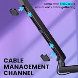 CAHAYA Microphone Boom Arm Professional Low Profile Adjustable Microphone Arm with Extension Rod Under-Screen Design for Streaming & Recording, Load Capacity up to 2.5 kg Microphone Swivel Arm - 8