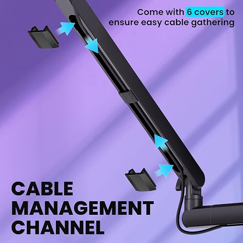 CAHAYA Microphone Boom Arm Professional Low Profile Adjustable Microphone Arm with Extension Rod Under-Screen Design for Streaming & Recording, Load Capacity up to 2.5 kg Microphone Swivel Arm - 8