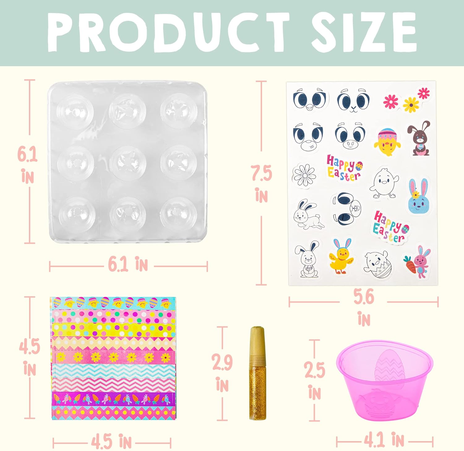Klever Kits 47 Pcs Easter Egg Dye Decorating Kit Gift with Painting Crafts, Stickers for Kids Boys Girls Easter Creativity Activity, Party Decor, Party Favor