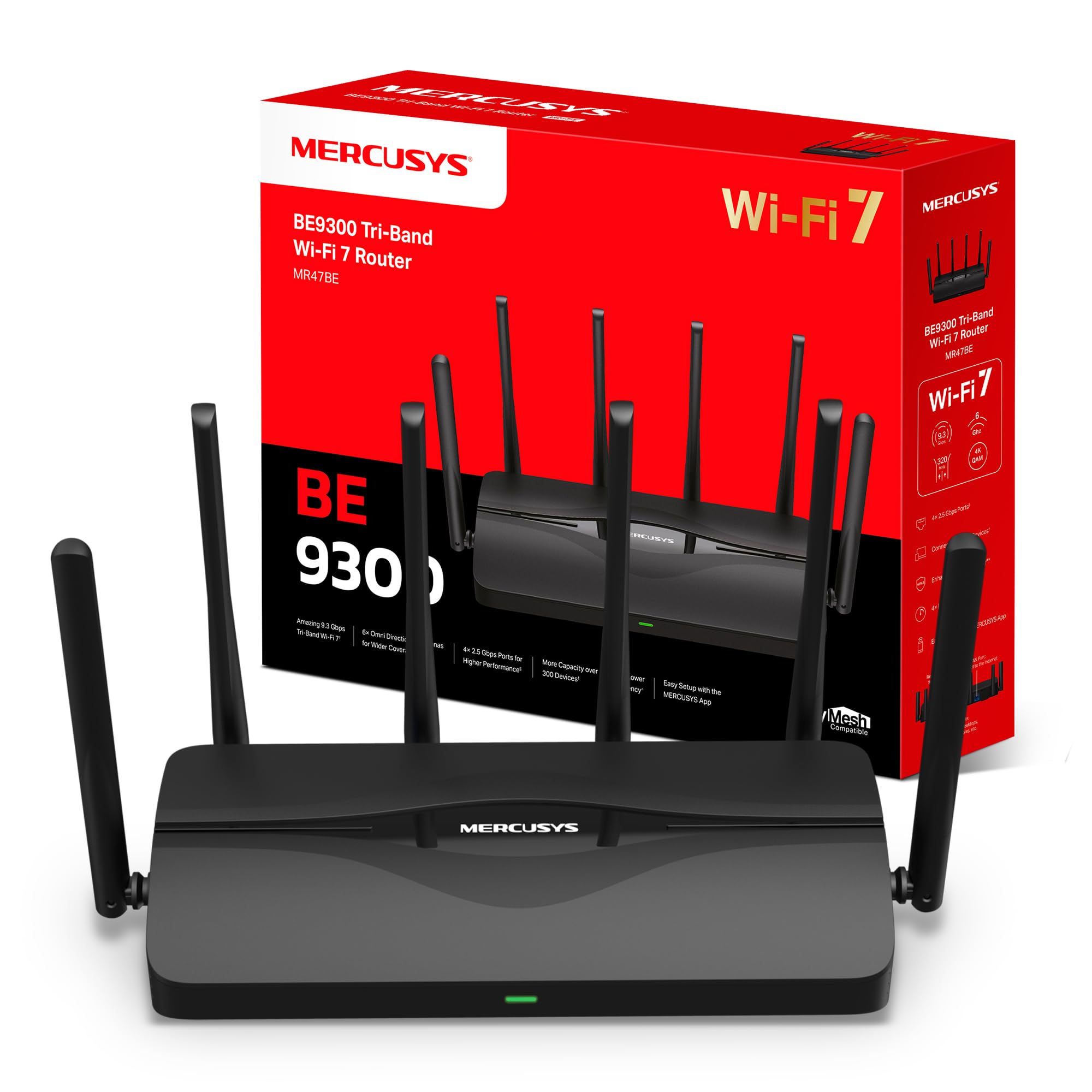 Mercusys BE9300 Tri-Band Wi-Fi 7 Router (MR47BE)