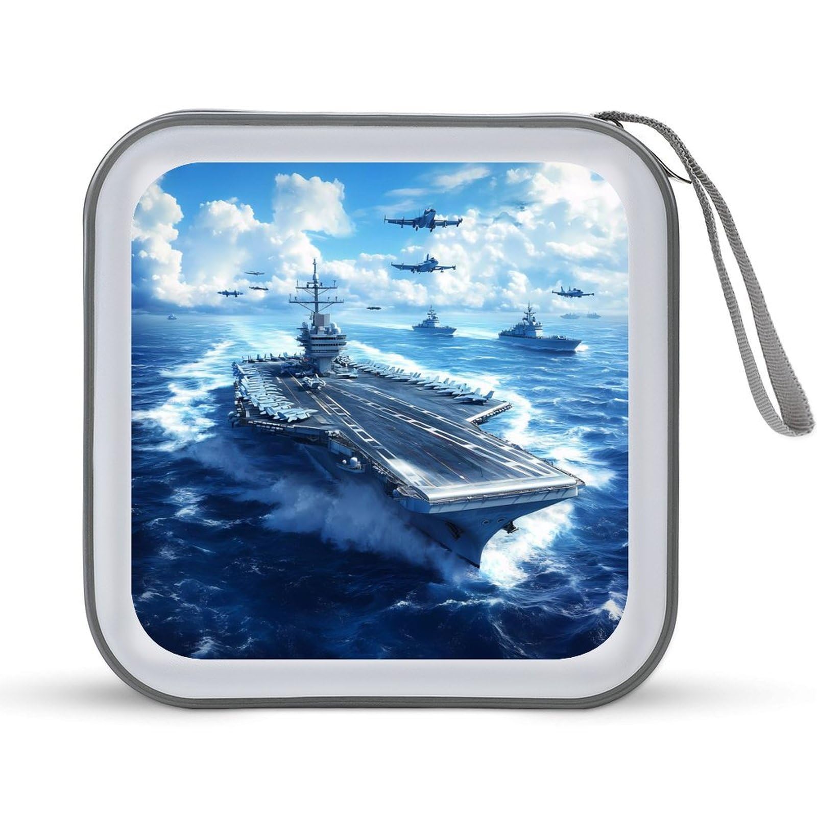 Aircraft Carrier Warship CD Case Portable DVD Holder Storage Organizer for Home Travel