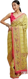 MOHEY Women's Art Silk Village Art Embroidered Saree Price In India