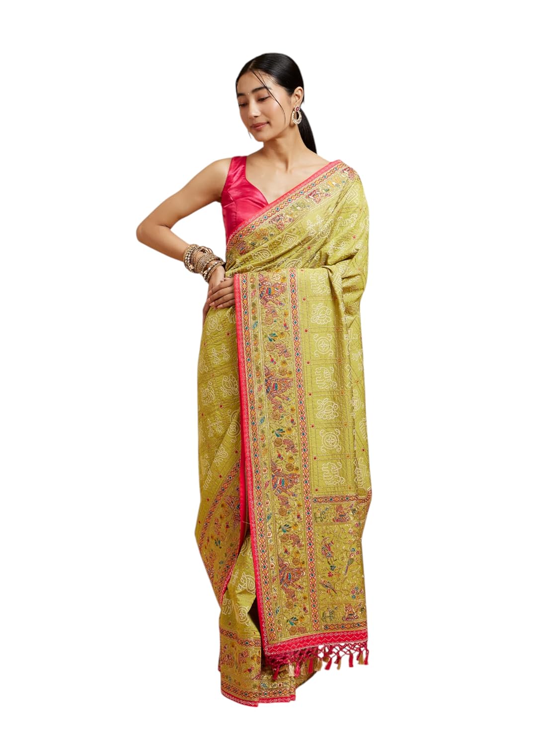 MOHEY Women's Art Silk Village Art Embroidered Saree - Review, Price and Buying Guide