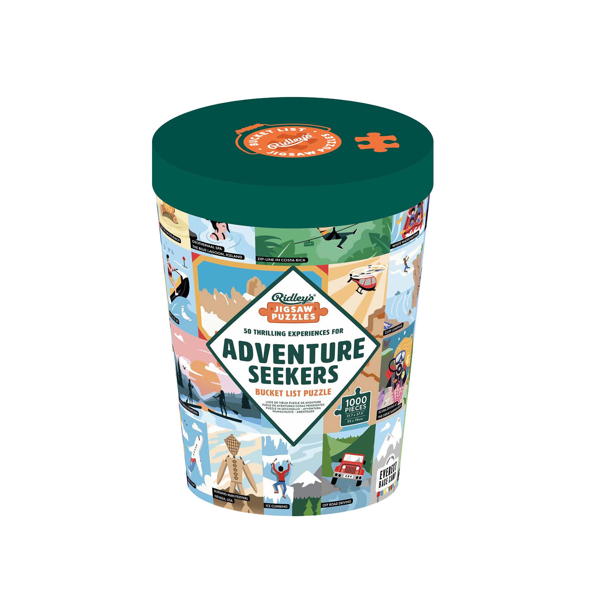 Ridley's| 50 Thrilling Experiences for Adventure Seekers Bucket List 1000 pieces | Jigsaw Puzzle | Ages 14+