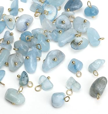 Beadia Natural Irregular Stone Charms 5-10mm 50pcs with Untarnish Metal Accessories Loose Beads for DIY Jewelry Making