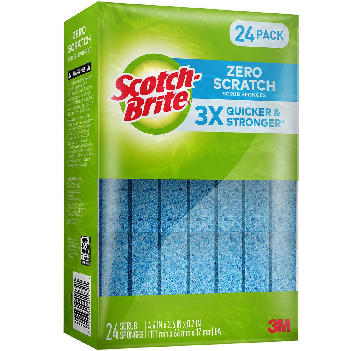 Scotch-Brite Spugne Scrub Zero Graffi, Blu, 24 Pezzi