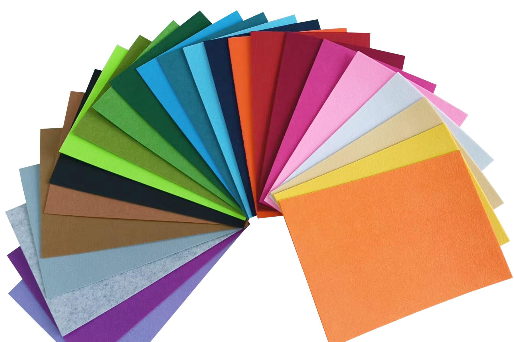 24pcs 10 x 10cm 2mm Thick Stiff Felt Fabric Sheets Assorted Colours Felt Pack DIY Craft Squares Nonwoven Used for DIY Crafts Ornament Crafts