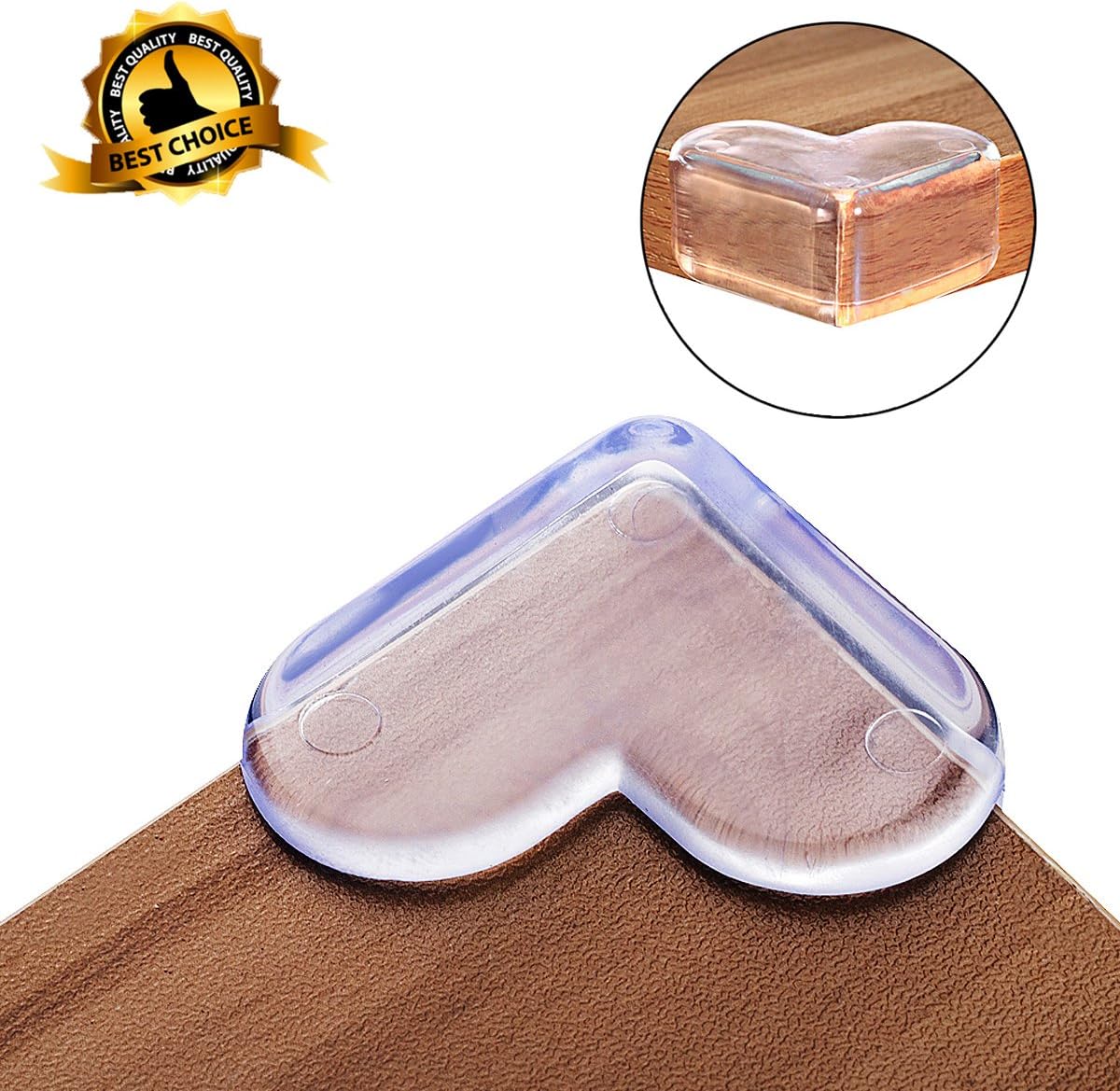 Baby Proofing Corner Guards Corner Protector QAHEART Clear Table Corner Guards Baby Safety Edge Satety Child safety Soft Collision Cushions Love shape 16PCS…