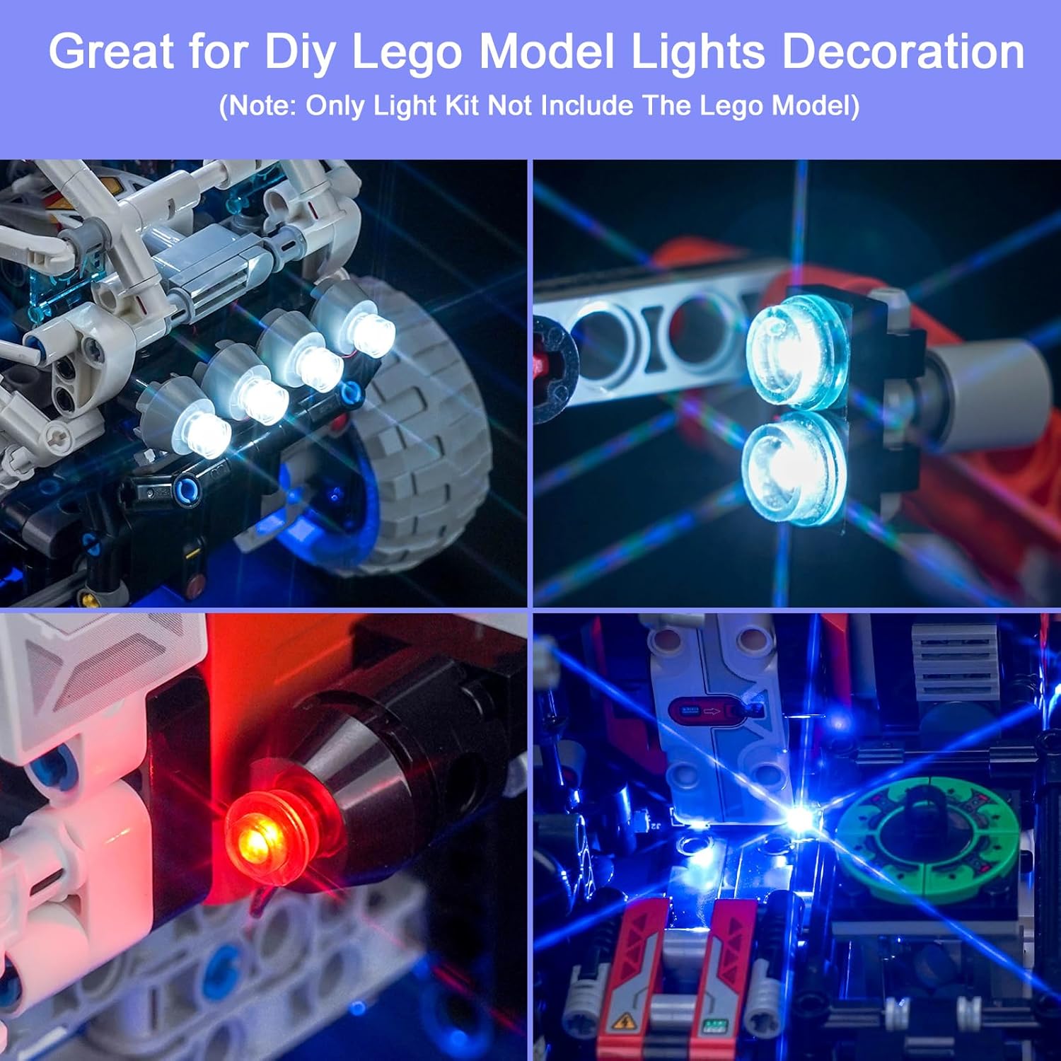 Upgraded Led Light Kit for Lego Mars Crew Exploration Rover Building Set, Remote Control Version Compatible with Lego 42180, Best Gifts for Adults (Model Not Included)
