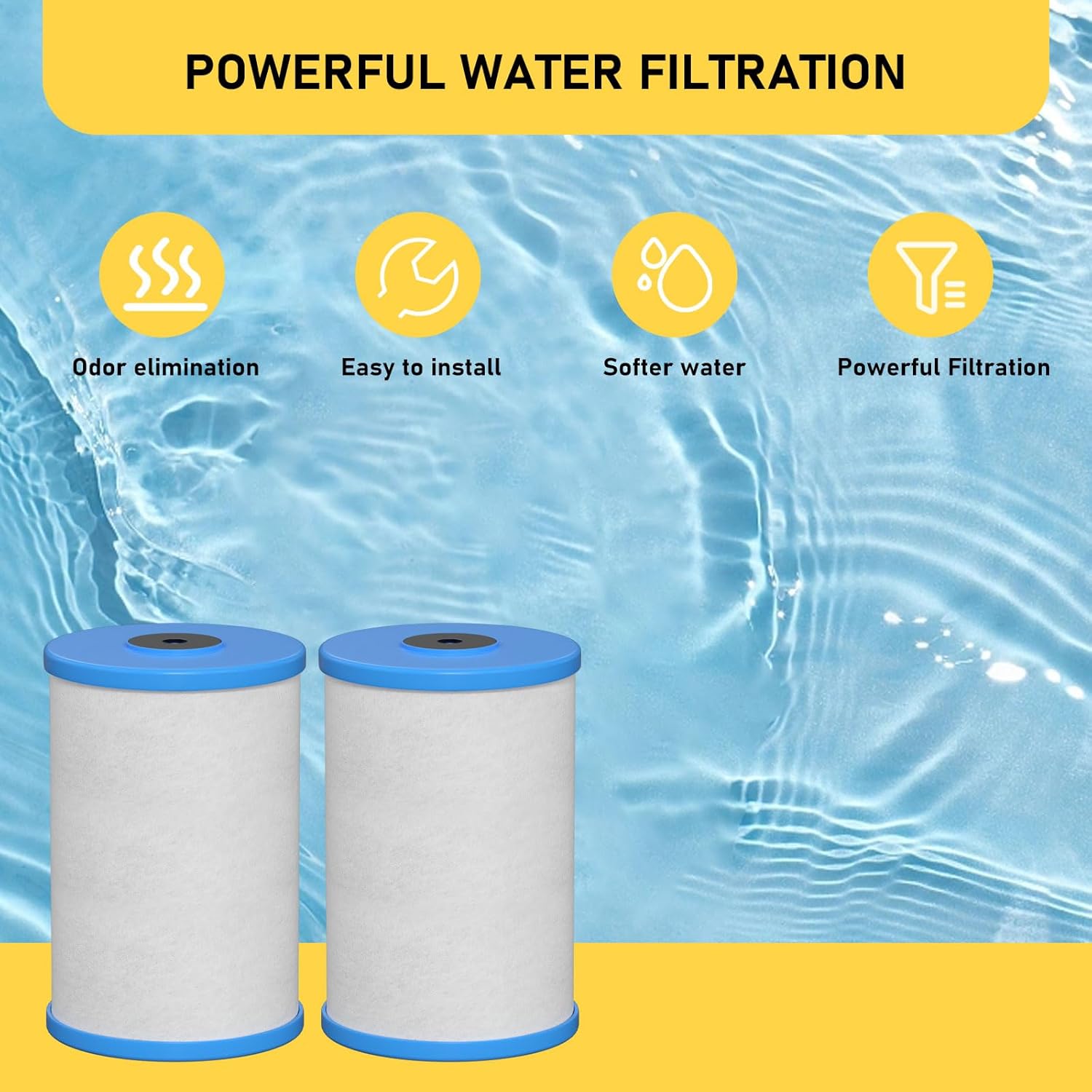 HG-CB6 CB6 Carbon Block Water Filter Replacement Compatible with Hydronix HG-CB6 Hydro Guard Filter and MP and MPC System 0.5 μ, 4.5" D x 6.5" H 2 Packs