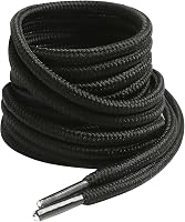 VSUDO 2 Pairs Heavy Duty Round Boot Laces 5/32" - Durable Metal Aglets for Hiking Work Boots