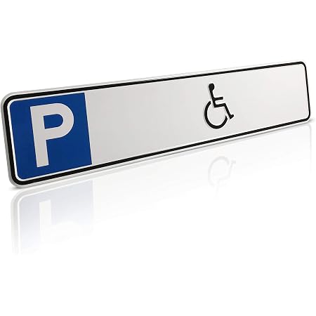 Behindertenparkplatz-Schild – Aluverbundplatte, Wetterfest, 52x11 Cm, Gelb (wahlweise Mit Bohrlöchern)