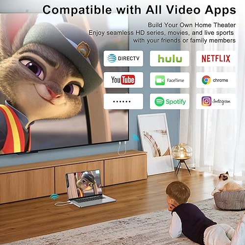 Miniatura 5 de Transmisor y receptor inalámbrico HDMI, extensor HDMI inalámbrico de 165 pies164.0 ft, adaptador HDMI inalámbrico cable extensor HDMI para