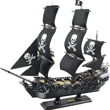 Pirate Ship Building Blocks 3423 Pieces MOC Black Pearl Pirate Ship Model Kit, Nano Building Blocks Construction Toy Collectible Model Set, Compatible with Lego, 80 X 61 cm Black
