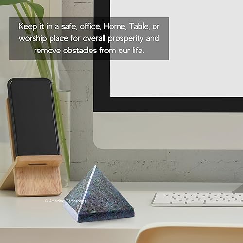 Miniatura 392 de Amazing Gemstone Lapis Lazuli Pyramid Crystal Healing Stones - 2" Great Pyramid Figurine of Natural Stone Pyramid for Meditation, Reiki, Chakra