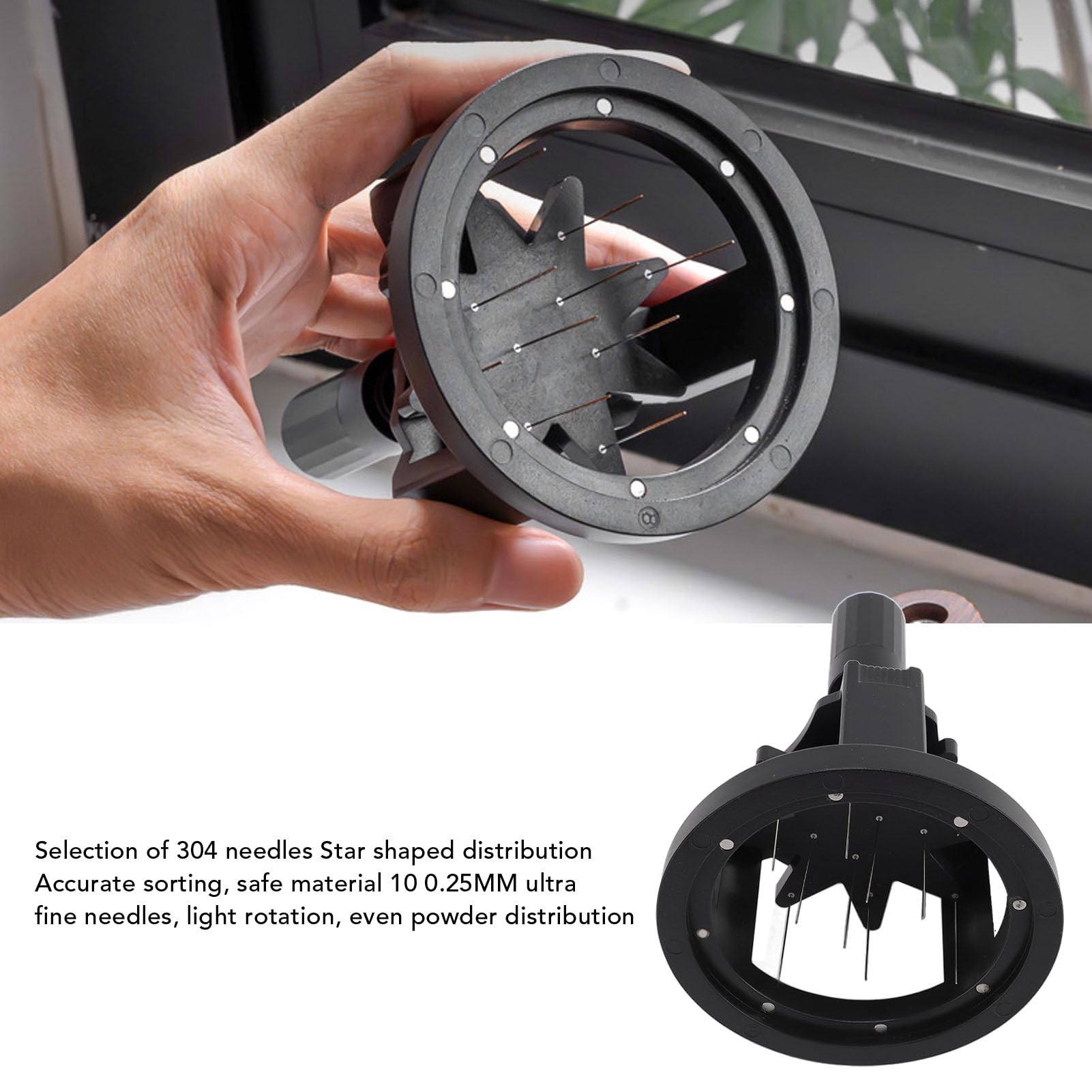 Luocute Innovadora Herramienta de Distribuidor de café con Aguja, Aleación de Aluminio Aleación de Acero Inoxidable Tool de Distribución de Expreso para, Mejorando la extracción. Gran (58MM)