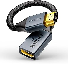 VCELINK 8K HDMI Extension Cable Short HDMI 2.1 Male to Female Extension Cord 48Gbps for TV Stick, HDTV, Game Console, PC and More 18cm 1 Pcs