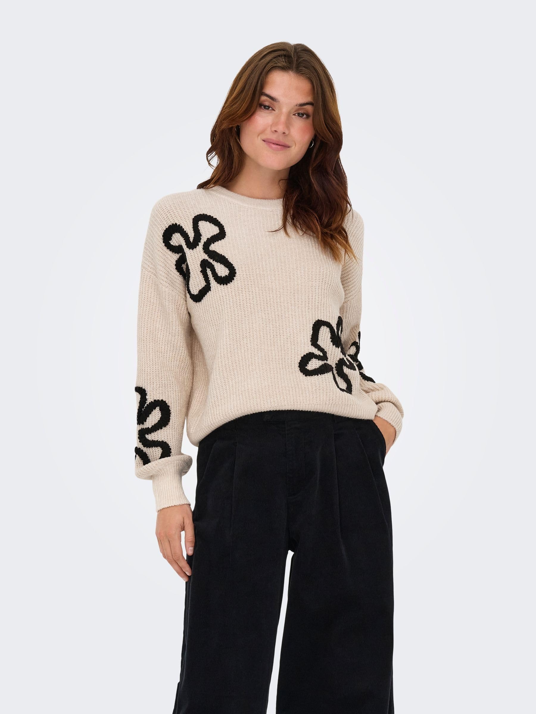 ONLY Onldaisy LS Stitch O-Neck Knt Onldaisy LS Stitch O-Neck Knt Mujer (Pack de 1)