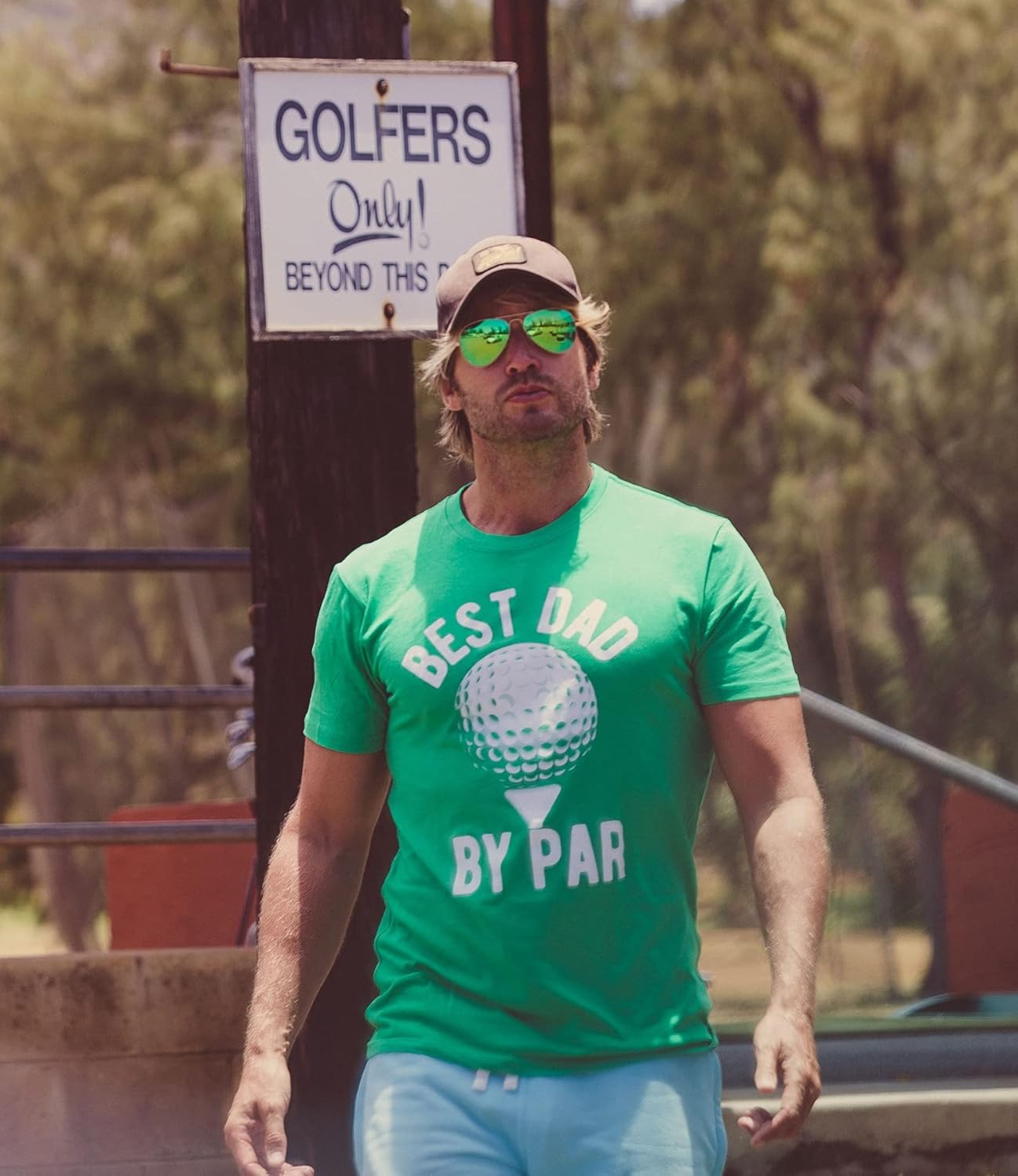 Funny Mens Golfing T Shirts Best Dad by Par and Other Graphic Golf Tees for Dads - Image 2