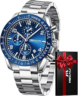 Uhren Herren Analog Edelstahl: Chronograph Wasserdicht Herrenuhr mit Leuchtend Datum - Geschenke für Business Männer