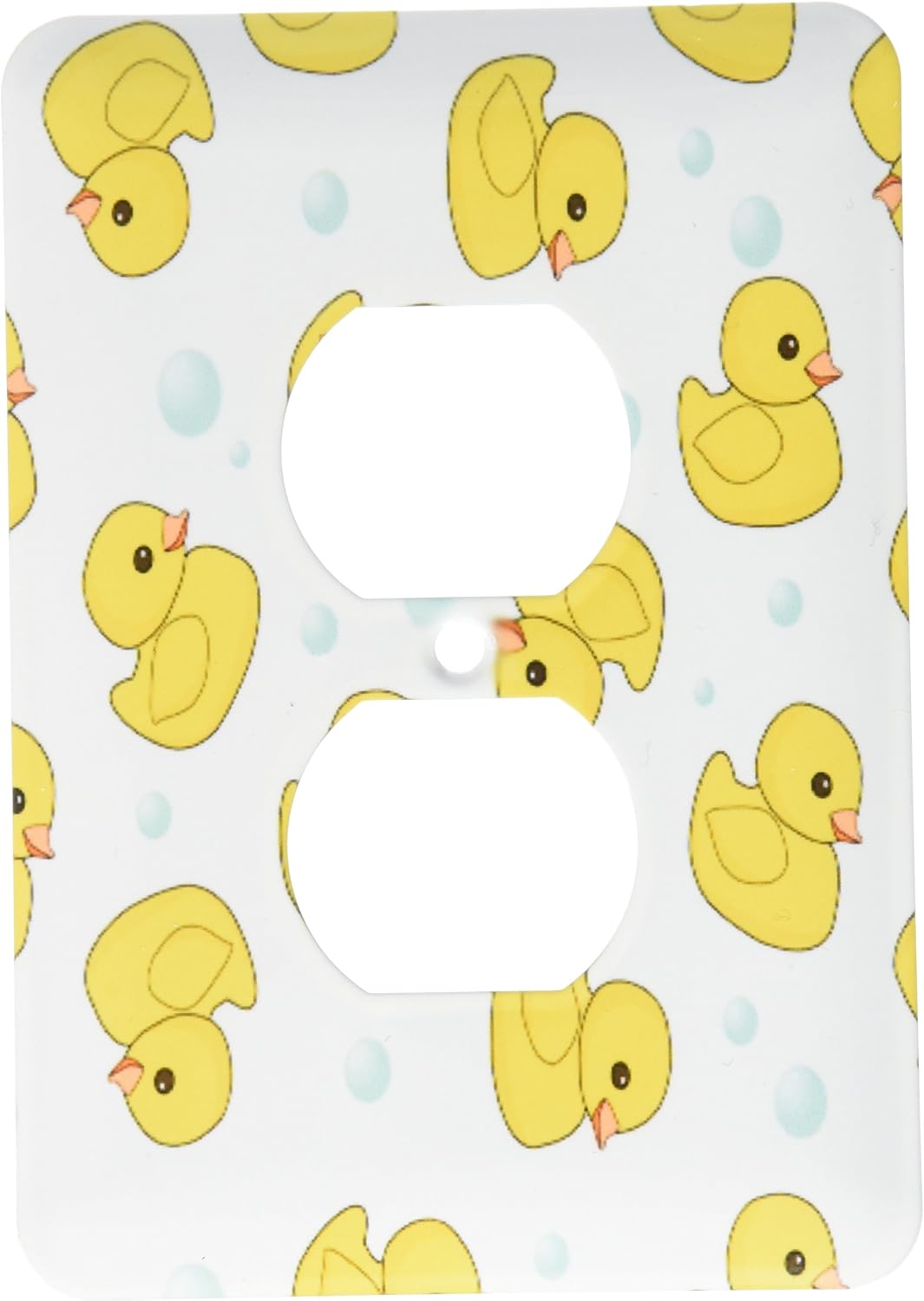 3dRose lsp_193779_6 Cute Rubber Ducky Pattern On White. Yellow Ducks Soap Bubbles. Duckies - 2 Plug Outlet Cover
