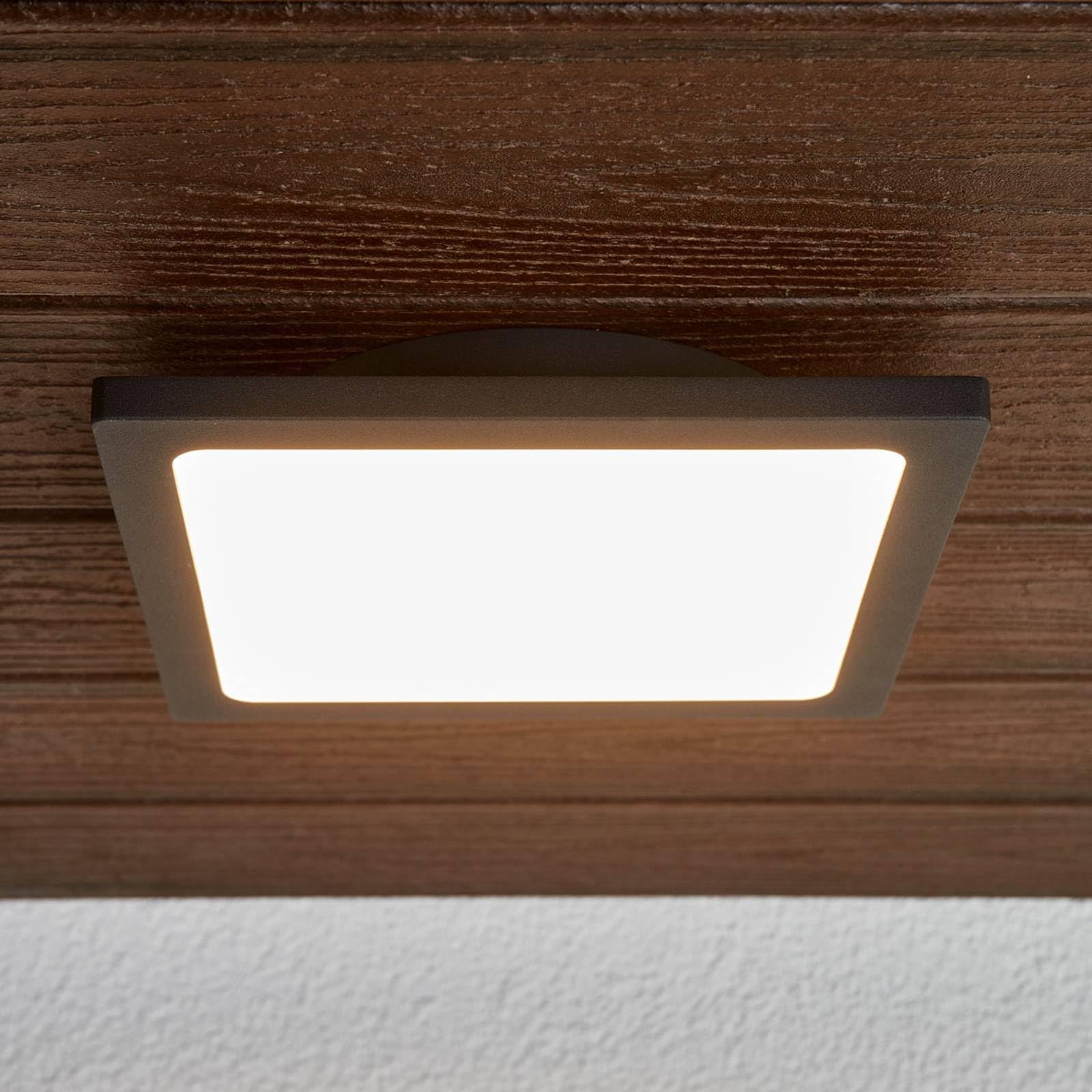 Lucande Plafoniere LED (Moderno) colore Nero, in Alluminio lampadina inclusa lampada da esterni per giardino terrazzo balcone e casa plafoniera