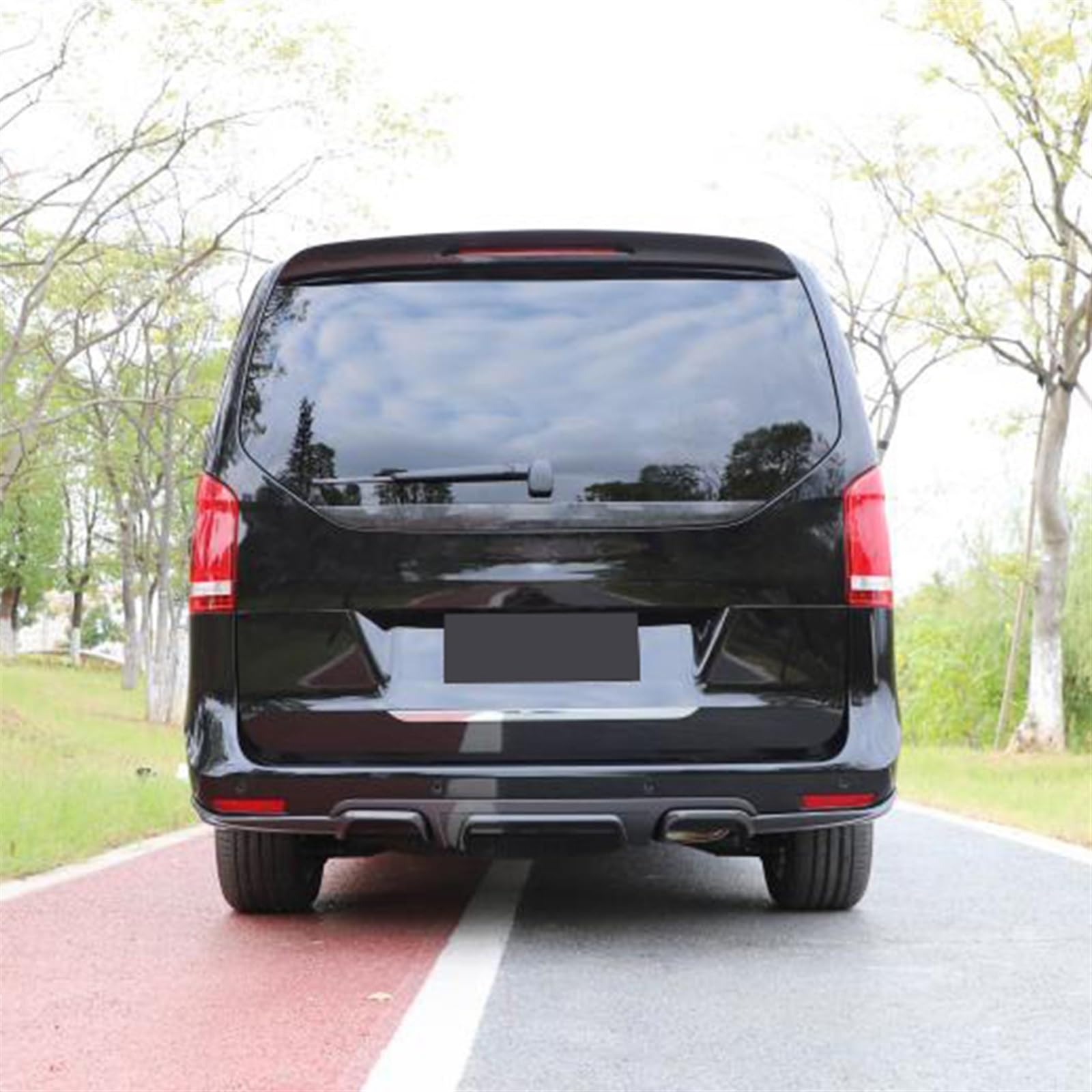 Dyfuzor tylnego zderzaka z włókna węglowego Spoiler kompatybilny z Mercedes Benz V klasa V250 Vito W447 dyfuzor tylnego zderzaka osłona ochronna (Color : Carbon fiber)