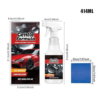 Nano Ceramic Car Coating - 414ml High Gloss Polish Spray | Protective Ceramic Coatings for Vehicle Exterior Shine Repair Motorcycle Truck SUV Sedan RV Detailing Trim in Daily Use