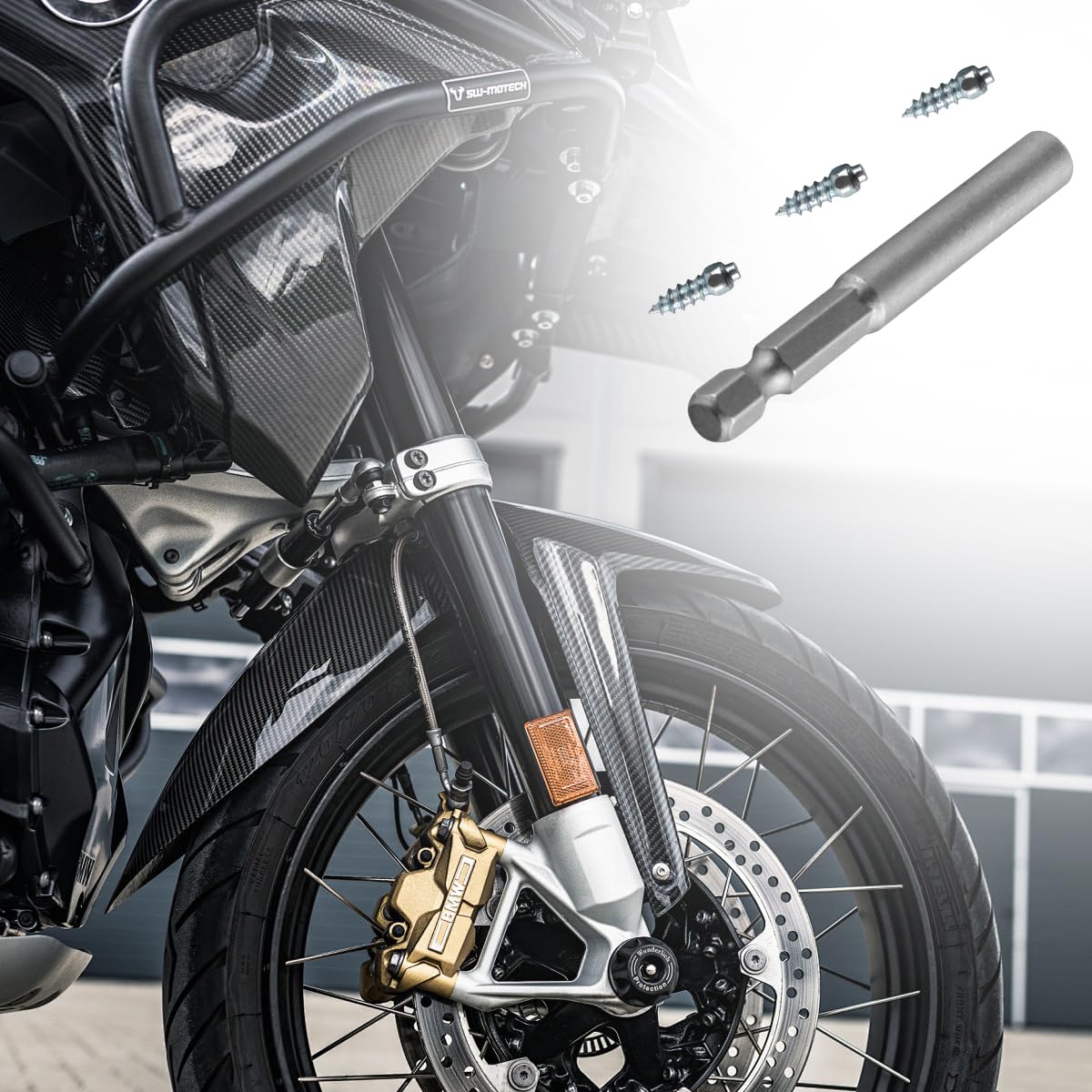 12 mm Reifen-Spikes, Schraube für EIS und Schnee, Hartmetall-Spikes für Fahrräder, Fatbikes, Laufschuhe und Stiefel, mit Installationsschlüssel, 100 Stück