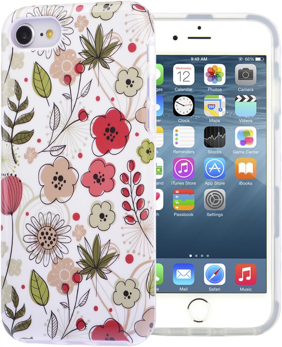 Dimaka Case for iPhone 7 Case, iPhone 8 Case, Floral Flower Cute Case, Dual Layer Covers for Girls, Sturdy and Protective Bumper for iPhone 7 and 8 (126, iPhone 7 & 8)