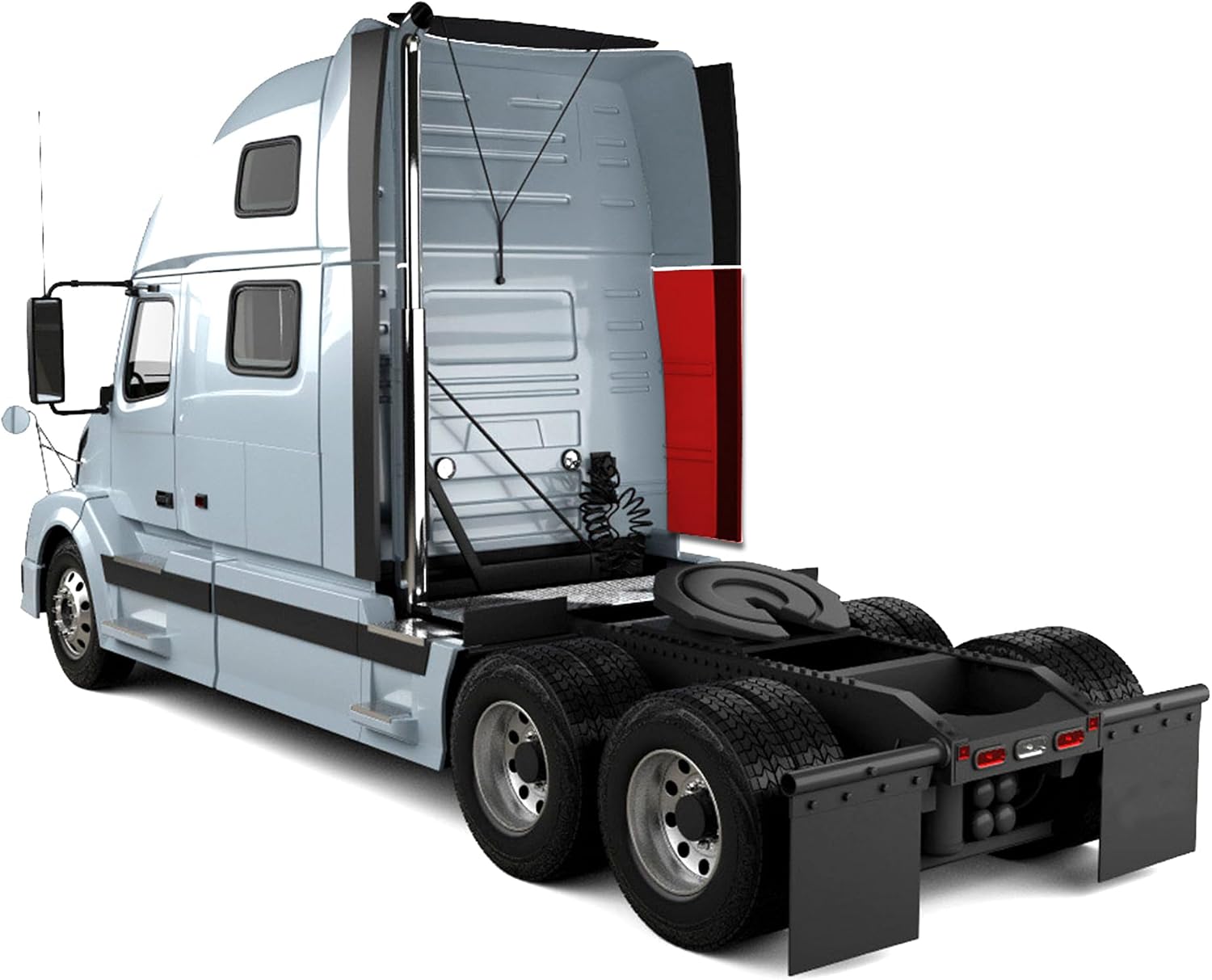 KOZAK Lower Behind Cab Cabin Wind Fairing with Extension, Right Passenger Side Compatible with Volvo VNL 2004-2017, Includes Logo, License Plate Frame, Windshield Wipers, and Vest