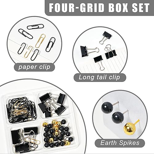 Vista 6 de Accesorios de escritorio negros con soporte para bolígrafos, organizadores y accesorios de escritorio de suministros de oficina, dispensador