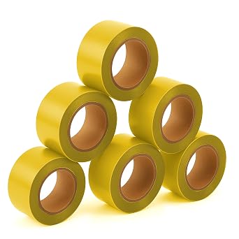 SINGHAL 5 Pack Yellow Flagging Tape, 1" x 750 ft Length Highly Visible Survey Tape for Marking & Barricading | Non-Adhesive Trail & Tree Marking Tape