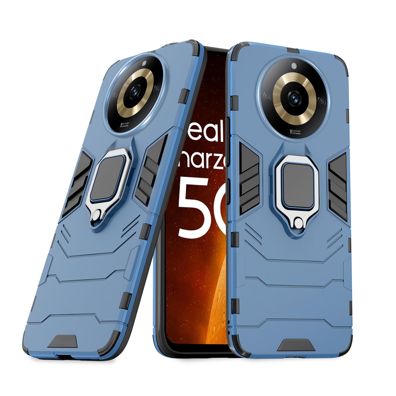 Pikkme Realme Narzo 60 5G Back Cover | D5 Tough Armor Bumper | 360 Protection Case | Ring Holder Stand Case for Realme Narzo 60 5G (Blue) (B0CL6DJCRR) Amazon Price History, Amazon Price Tracker