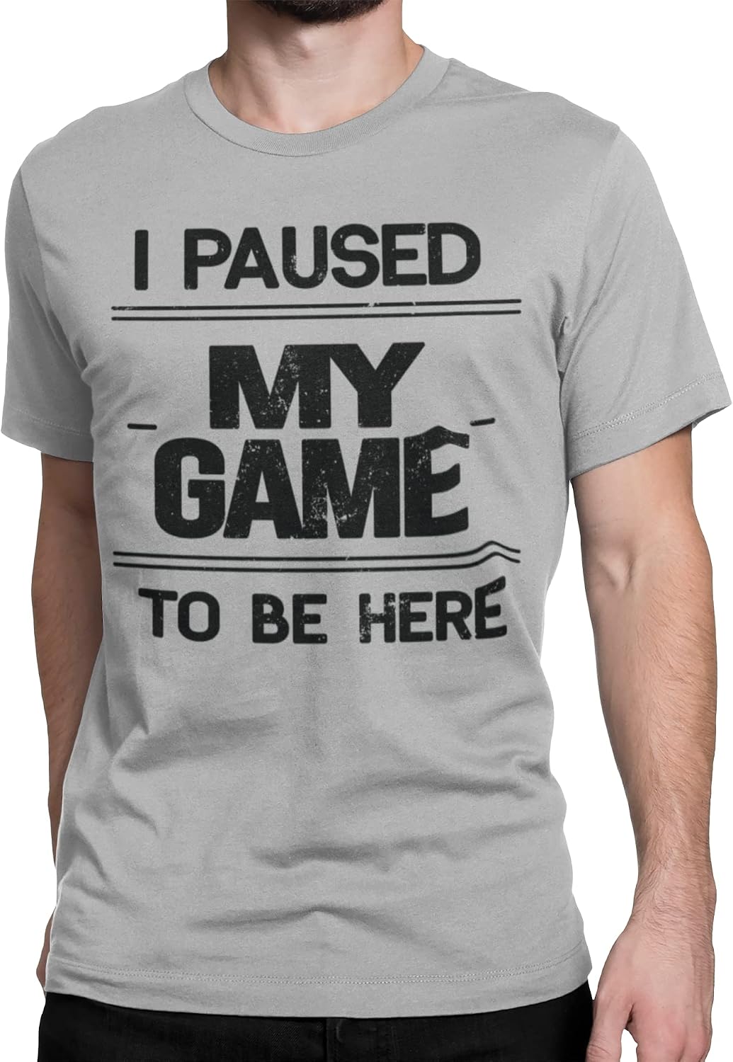 BROOKLYN VERTICAL I Paused My Game to Be Here | Funny Video Gamer Gaming Short Sleeve Crew Neck T-Shirt
