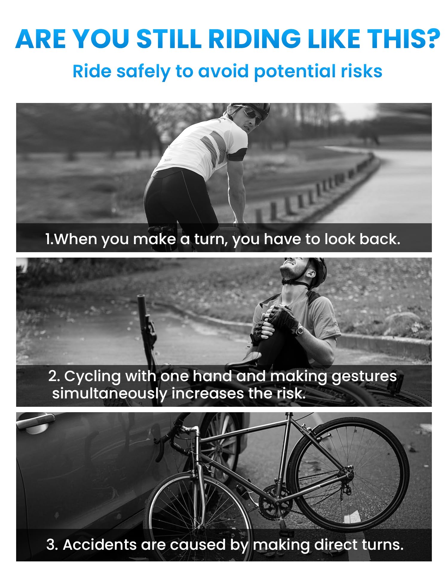 Bike Mirror Handlebar Mount 360° Adjustable 2pcs, Accessories Bike Side Mirror, E Bike Mirrors for Handlebars, Scooter Mirrors for Handlebars with Scratch Resistant Glass, E Bike Rear View Mirror