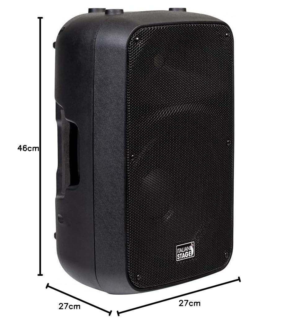 Italian Stage IS SPX10AUB - Cassa Monitor Diffusore audio, attivo da 300w di picco e cono da 10", con multimedia player: Usb Drive, Sd Card, Bluetooth, Telecomando IR., Nero