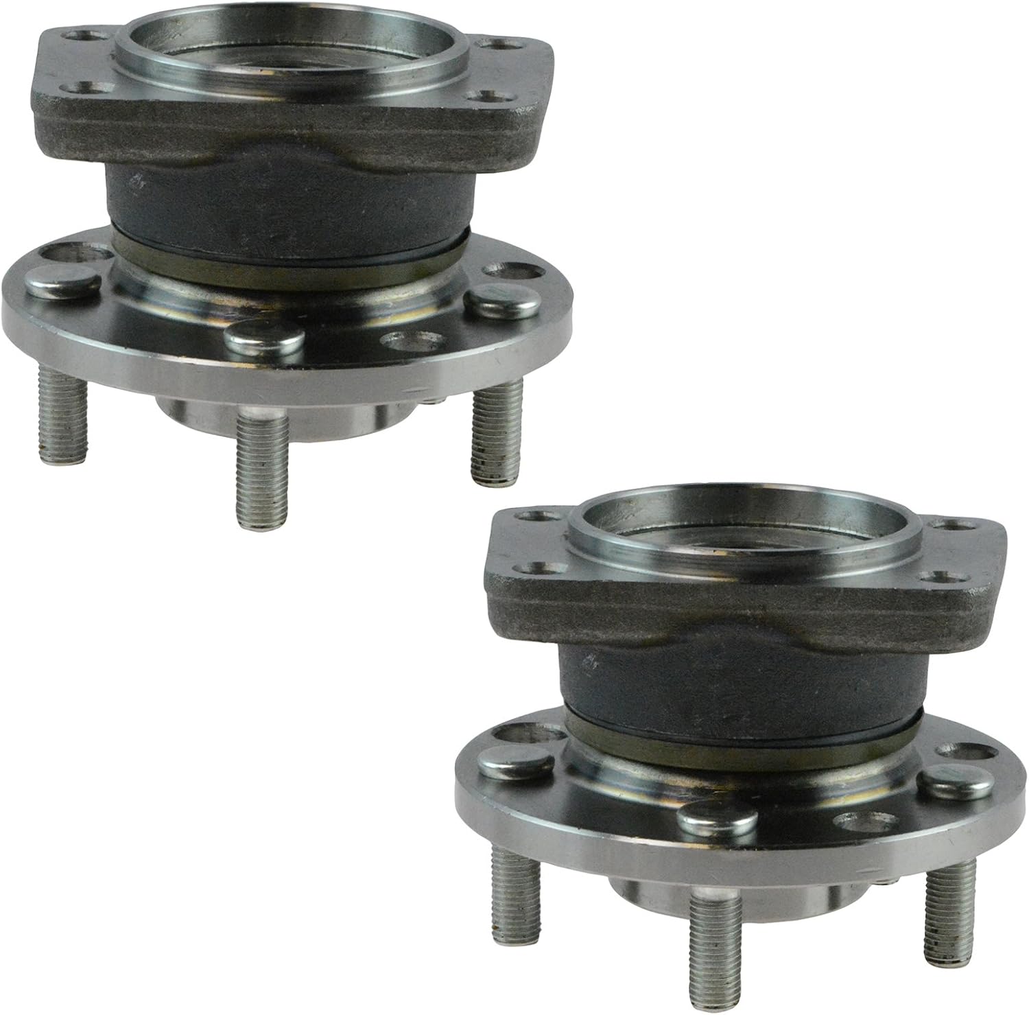 TRQ 2 Piece Rear Wheel Bearing & Hub Assembly Set Compatible with 2002-2008 Jaguar X-Type