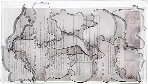 Miniatura 4 de Nuevo juego de cortadores de galletas de dinosaurio, tamaños mini pequeños, 12 piezas moldes de galletas para niños, moldes de galletas para