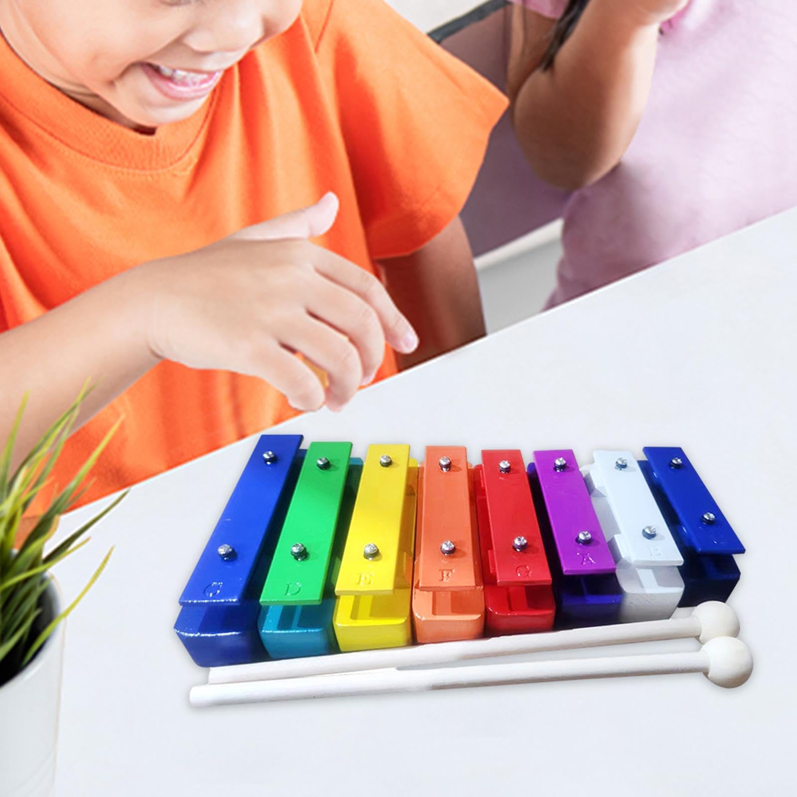 Perfeclan 8-Noten-Glockenspiel, Xylophon, Hand-Auge-Koordination, Schlaginstrument, Musikspielzeug für Kindergarten- und Vorschulkinder