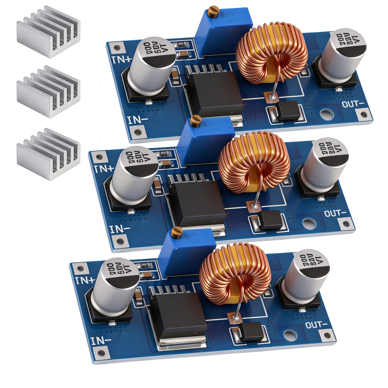 3 Stück DC-DC XL4015 5 A verstellbarer Regler Spannung 4 V-38 V auf 1,25 V-36 V, Step Down Konverter, hohe Effizienz 96 %, für Arduino-LED, Stromversorgung DIY Elektronik