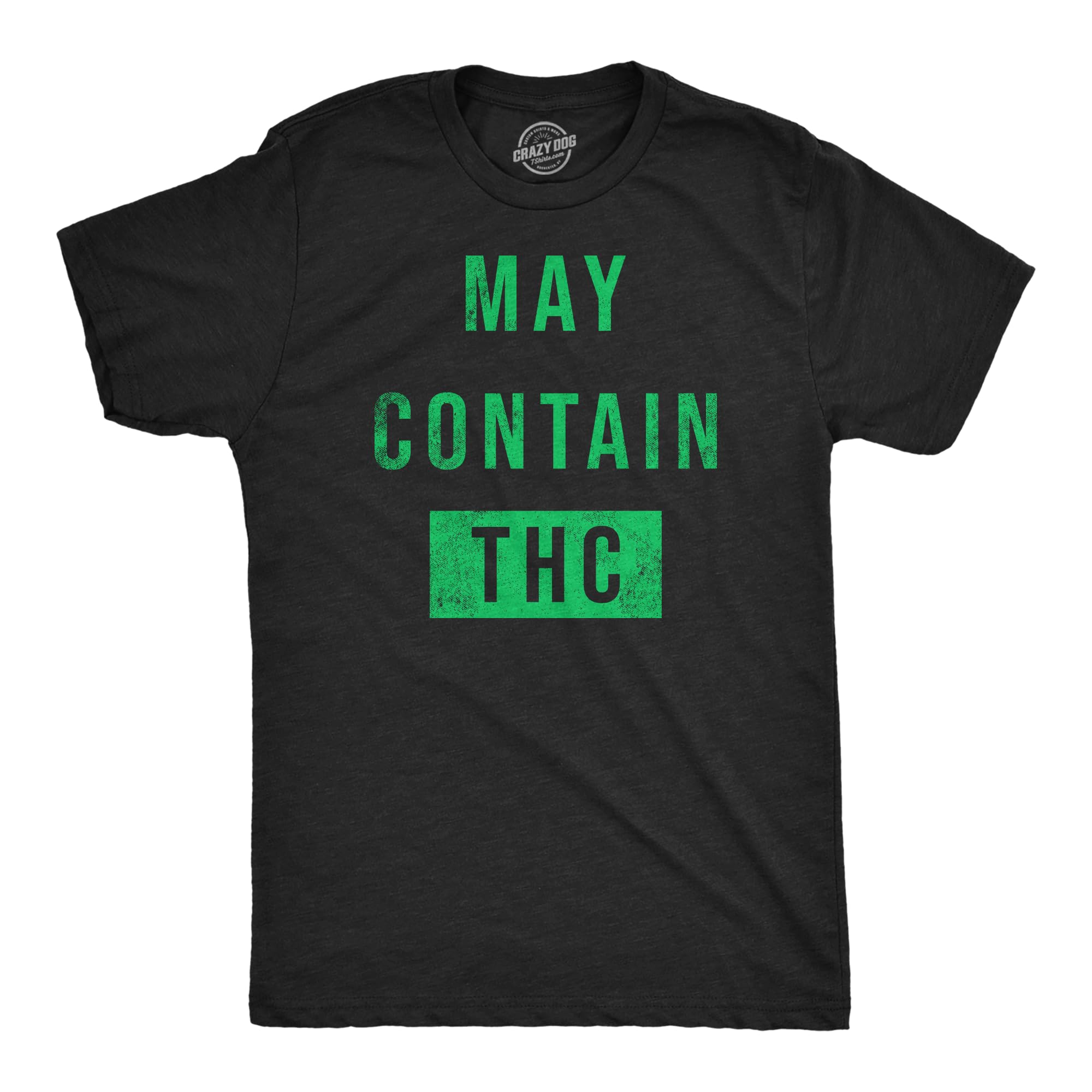 Maglietta da uomo divertente con grafica "May Contain THC Sarcastic 420", da uomo