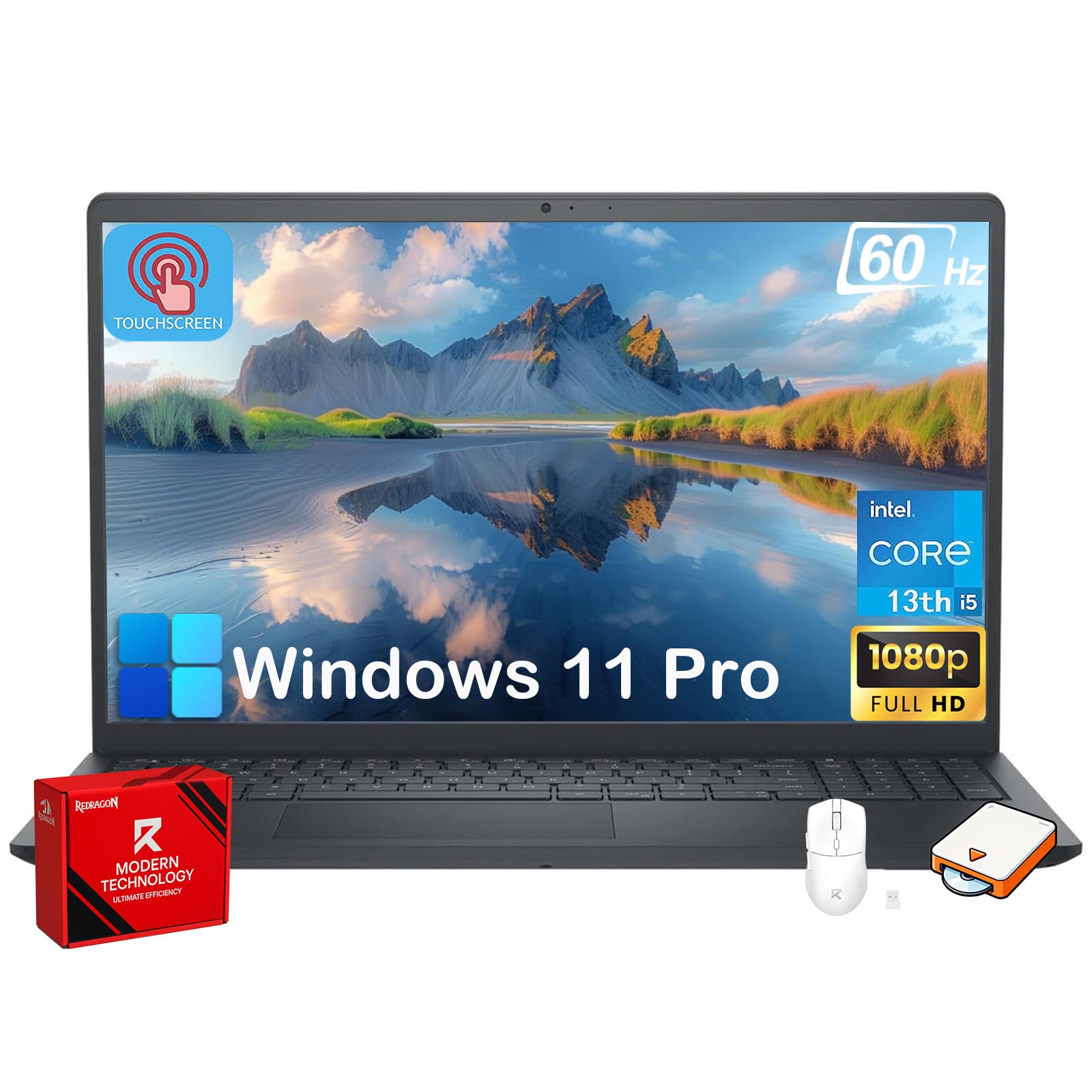 Inspiron 15 3530 Touchscreen Laptop Computer for Business & Student, 32GB RAM, 1TB SSD, Win 11 Pro, Intel 10-Core i5-1334U, 15.6" WVA LED FHD Anti-Glare Display, AI Copilot, w/Accessories
